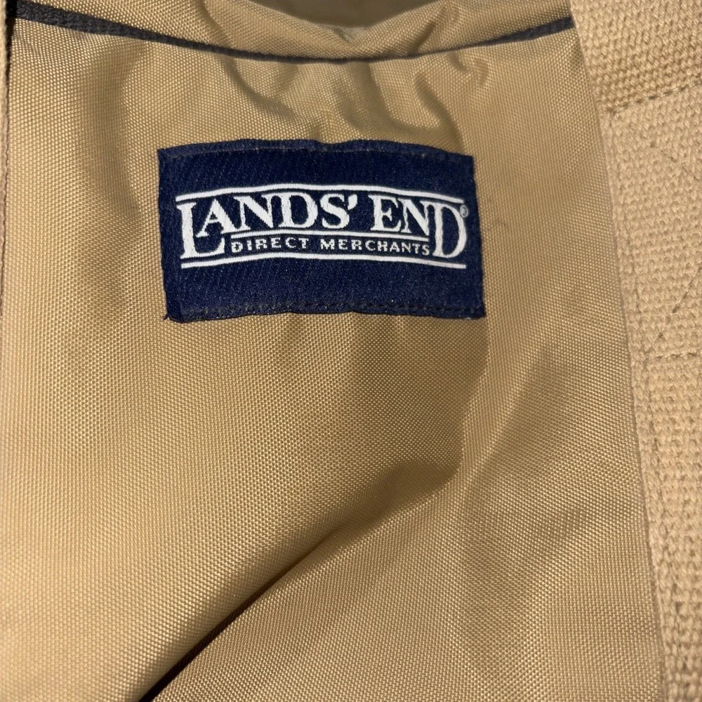 Lands End Direct Merchants Travel Bag Luggage Brown Nylon Unisex 18x15x6 US made